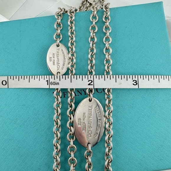 RARE Tiffany & Co. Return to Tiffany® Oval Tag Station Necklace 55” - Picture 10 of 10